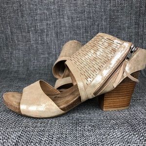 Sofft Gold Wedge Heel Sandals